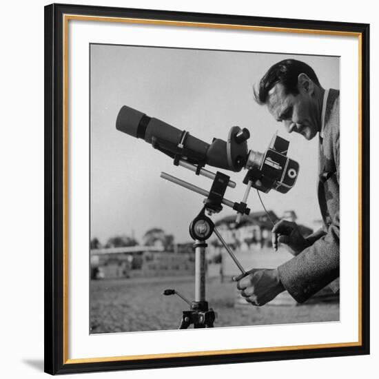 Life Photographer Ralph Crane Using a Bushnell Spacemaster Lens Attachment to Take Telephotos-Ralph Crane-Framed Premium Photographic Print