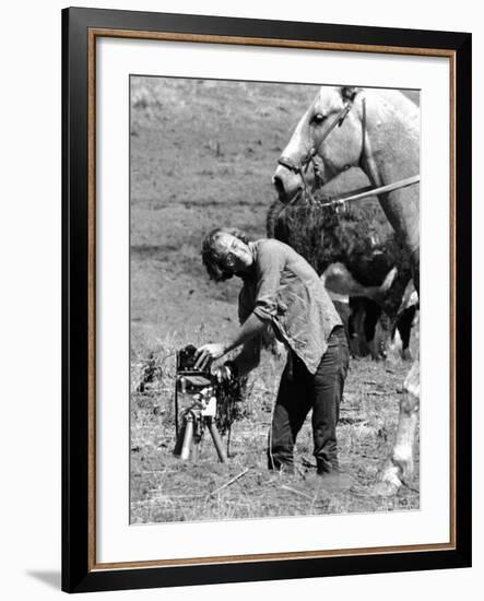 Life Photographer Vernon Merritt at Work on an Apache Indian Reservation-Vernon Merritt III-Framed Premium Photographic Print