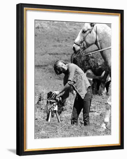 Life Photographer Vernon Merritt at Work on an Apache Indian Reservation-Vernon Merritt III-Framed Premium Photographic Print