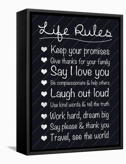 Life Rules-Lauren Gibbons-Framed Stretched Canvas