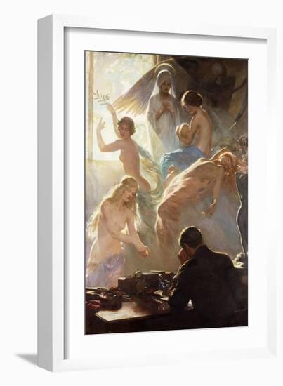 Life's Ambitions, 1920? (Oil on Canvas)-Albert Henry Collings-Framed Giclee Print