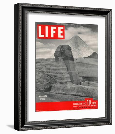 LIFE - Sand-bagged Sphinx 1942-null-Framed Art Print