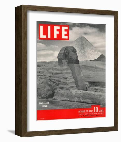 LIFE - Sand-bagged Sphinx 1942-null-Framed Art Print