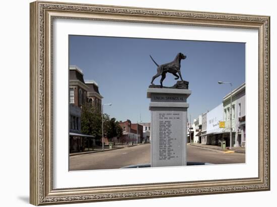 Life-Size Bronze Statue Of An English Pointer, Union Springs, Alabama-Carol Highsmith-Framed Art Print