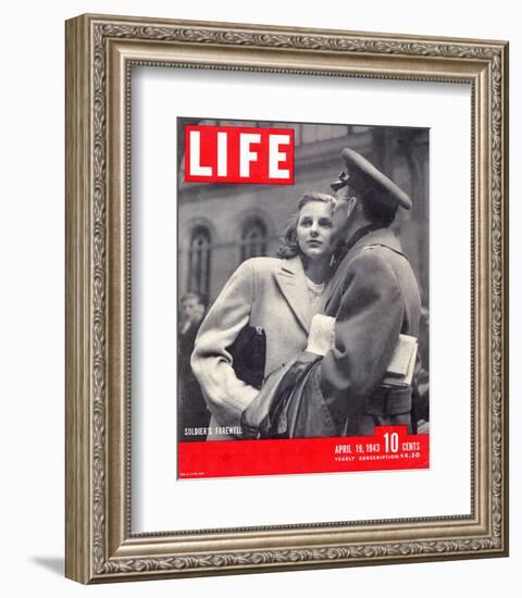 LIFE Soldier's Farewell 1943-null-Framed Art Print