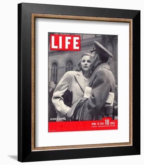 LIFE Soldier's Farewell 1943-null-Framed Art Print