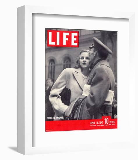 LIFE Soldier's Farewell 1943-null-Framed Art Print