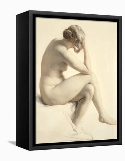 Life Study (Pastel and Pencil on Paper)-William Mulready-Framed Premier Image Canvas