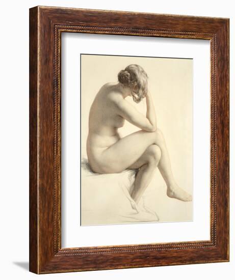 Life Study (Pastel and Pencil on Paper)-William Mulready-Framed Premium Giclee Print