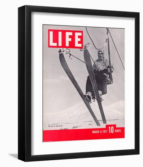 LIFE Sun Valley Ski Lift 1937-null-Framed Premium Giclee Print