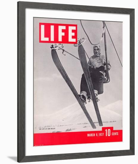 LIFE Sun Valley Ski Lift 1937-null-Framed Art Print