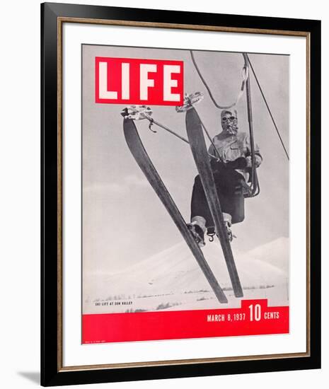 LIFE Sun Valley Ski Lift 1937-null-Framed Art Print
