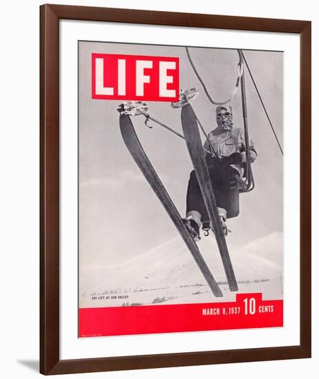 LIFE Sun Valley Ski Lift 1937-null-Framed Art Print