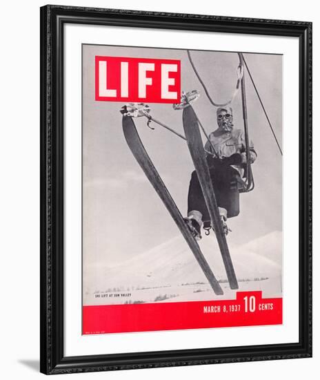 LIFE Sun Valley Ski Lift 1937-null-Framed Art Print