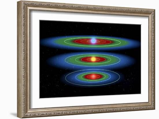 Life Zones Around Three Stars, Artwork-null-Framed Photographic Print