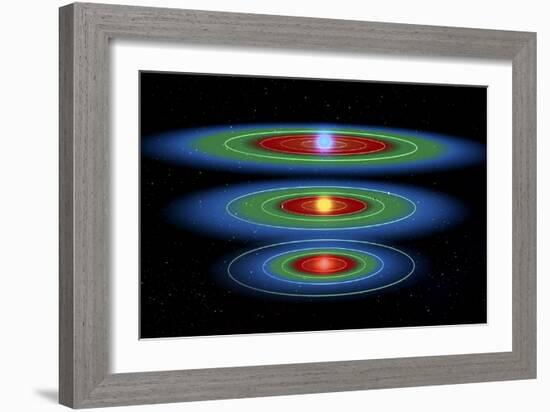 Life Zones Around Three Stars, Artwork-null-Framed Photographic Print