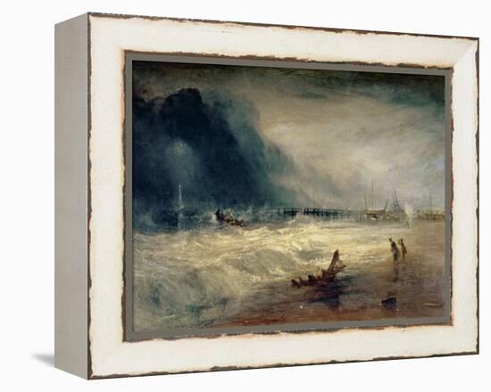 Lifeboat and Manby Apparatus Going off to a Stranded Vessel Making Signal of Distress, circa 1831-J. M. W. Turner-Framed Premier Image Canvas