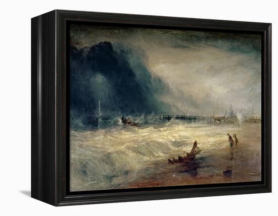 Lifeboat and Manby Apparatus Going off to a Stranded Vessel Making Signal of Distress, circa 1831-J. M. W. Turner-Framed Premier Image Canvas