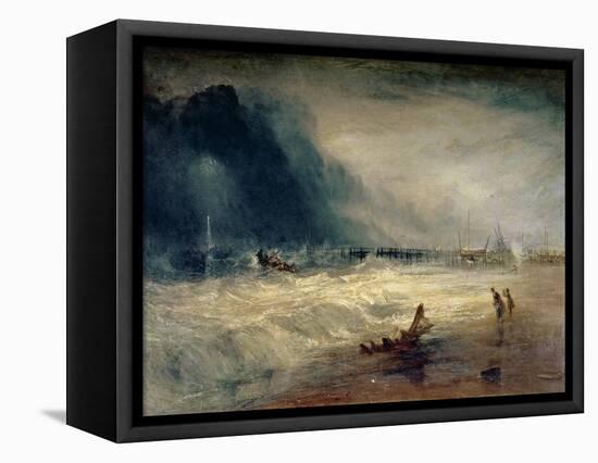 Lifeboat and Manby Apparatus Going off to a Stranded Vessel Making Signal of Distress, circa 1831-J. M. W. Turner-Framed Premier Image Canvas