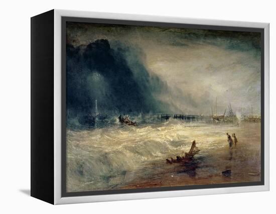 Lifeboat and Manby Apparatus Going off to a Stranded Vessel Making Signal of Distress, circa 1831-J. M. W. Turner-Framed Premier Image Canvas