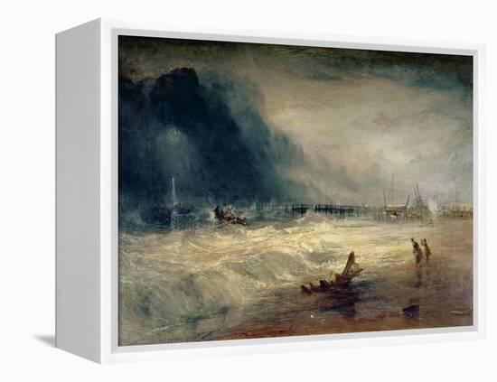 Lifeboat and Manby Apparatus Going off to a Stranded Vessel Making Signal of Distress, circa 1831-J. M. W. Turner-Framed Premier Image Canvas