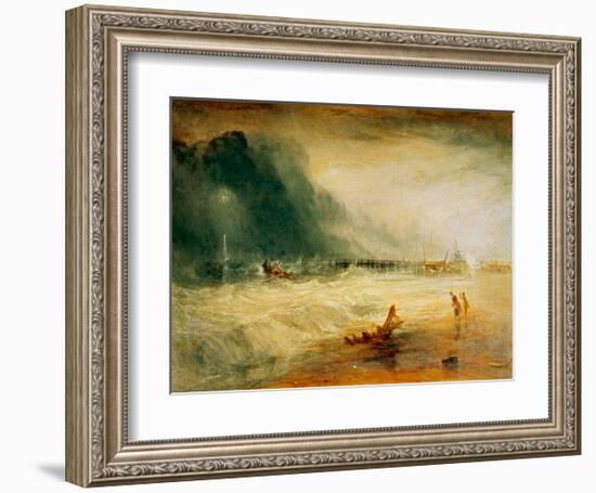 Lifeboat and Manby Apparatus Going to the Aid of a Stranded Vessel-J M W Turner-Framed Giclee Print