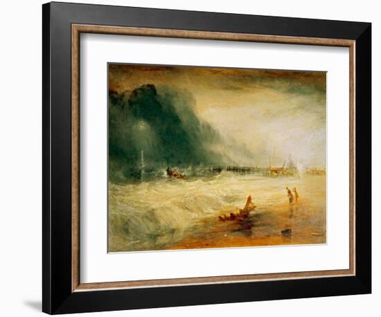 Lifeboat and Manby Apparatus Going to the Aid of a Stranded Vessel-J M W Turner-Framed Giclee Print