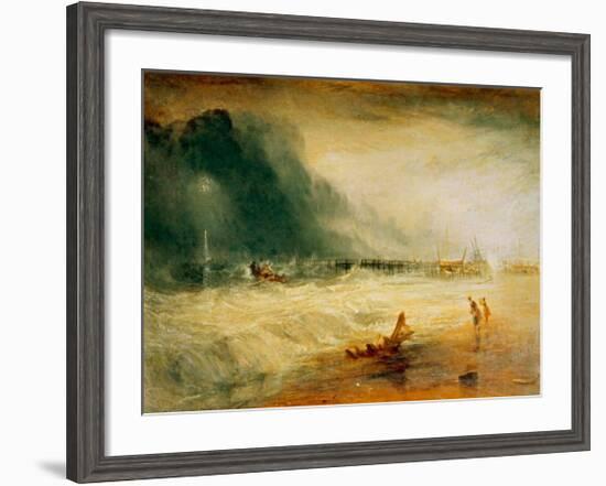 Lifeboat and Manby Apparatus Going to the Aid of a Stranded Vessel-J M W Turner-Framed Giclee Print