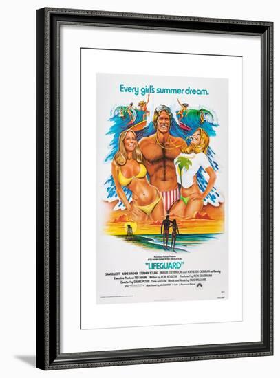 LIFEGUARD, center: Sam Elliott, 1976.-null-Framed Art Print