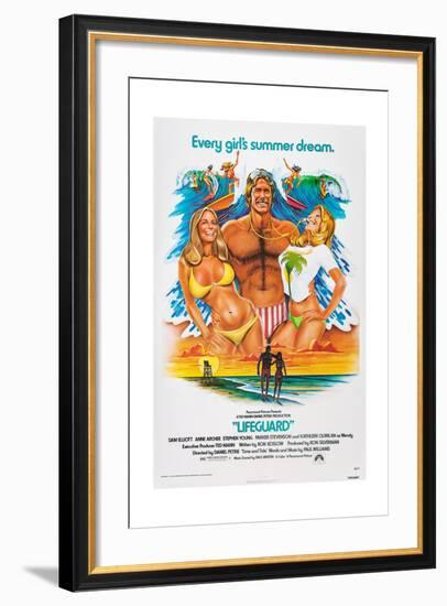 LIFEGUARD, center: Sam Elliott, 1976.-null-Framed Art Print