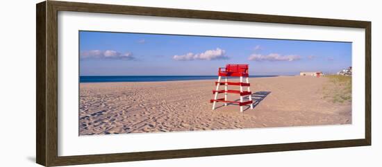 Lifeguard Chair at the Beach in Morning, Cape May, New Jersey-null-Framed Photographic Print