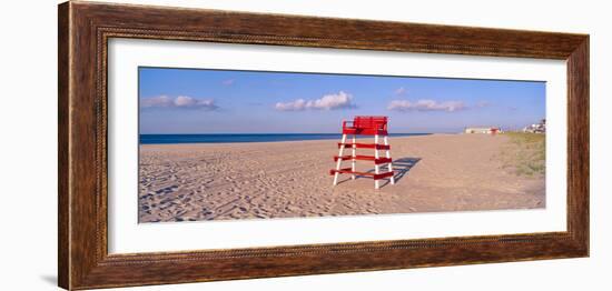 Lifeguard Chair at the Beach in Morning, Cape May, New Jersey-null-Framed Photographic Print