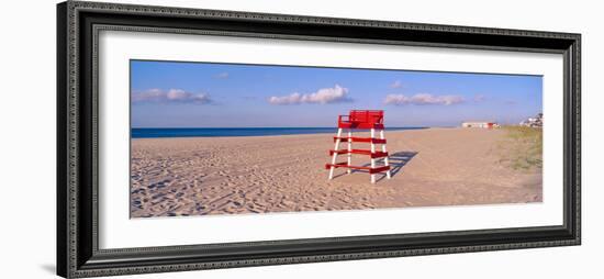 Lifeguard Chair at the Beach in Morning, Cape May, New Jersey-null-Framed Photographic Print