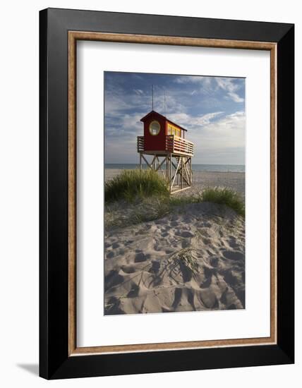 Lifeguard Hut and Sand Dunes, Skanor Falsterbo, Falsterbo Peninsula, Skane, South Sweden, Sweden-Stuart Black-Framed Photographic Print