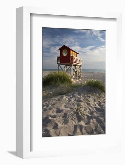 Lifeguard Hut and Sand Dunes, Skanor Falsterbo, Falsterbo Peninsula, Skane, South Sweden, Sweden-Stuart Black-Framed Photographic Print