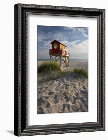 Lifeguard Hut and Sand Dunes, Skanor Falsterbo, Falsterbo Peninsula, Skane, South Sweden, Sweden-Stuart Black-Framed Photographic Print