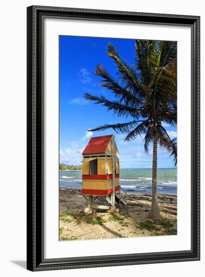 Lifeguard Hut on a Beach, Puerto Rico-George Oze-Framed Photographic Print
