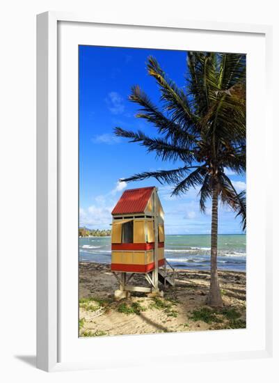 Lifeguard Hut on a Beach, Puerto Rico-George Oze-Framed Photographic Print