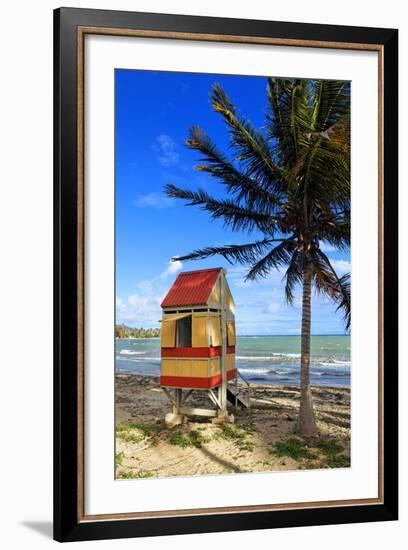 Lifeguard Hut on a Beach, Puerto Rico-George Oze-Framed Photographic Print