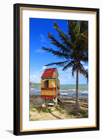 Lifeguard Hut on a Beach, Puerto Rico-George Oze-Framed Photographic Print