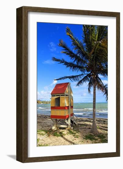 Lifeguard Hut on a Beach, Puerto Rico-George Oze-Framed Photographic Print