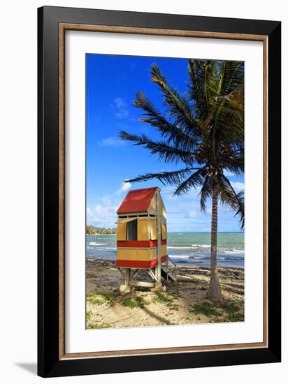 Lifeguard Hut on a Beach, Puerto Rico-George Oze-Framed Photographic Print