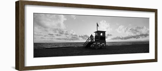 Lifeguard Hut on the Beach, 22nd St. Lifeguard Station, Redondo Beach, Los Angeles County-null-Framed Photographic Print