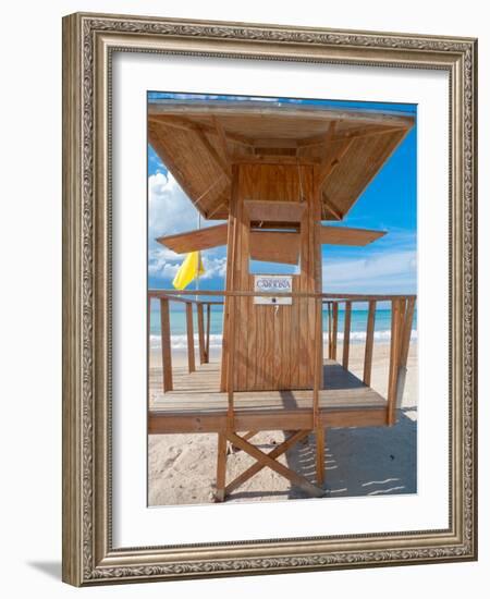 Lifeguard Hut on the Beach, Carolina, Puerto-George Oze-Framed Photographic Print
