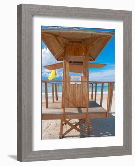 Lifeguard Hut on the Beach, Carolina, Puerto-George Oze-Framed Photographic Print