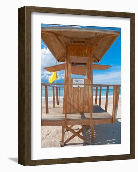 Lifeguard Hut on the Beach, Carolina, Puerto-George Oze-Framed Photographic Print