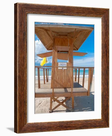 Lifeguard Hut on the Beach, Carolina, Puerto-George Oze-Framed Photographic Print