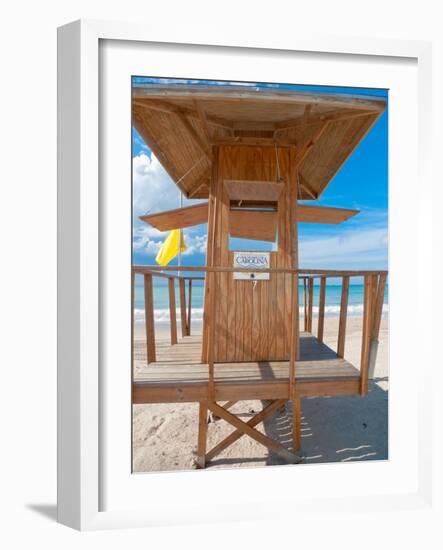 Lifeguard Hut on the Beach, Carolina, Puerto-George Oze-Framed Photographic Print