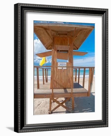 Lifeguard Hut on the Beach, Carolina, Puerto-George Oze-Framed Photographic Print