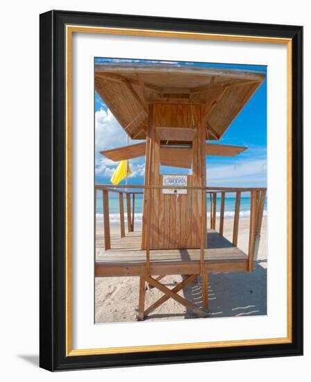 Lifeguard Hut on the Beach, Carolina, Puerto-George Oze-Framed Photographic Print